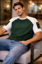 Forest Green Contrast Utility Raglan T-Shirt - Image 4