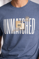 Men's Blue Cotton Premium T-shirt round neck - Image 2