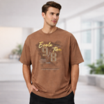 Men's Brown Cotton premium T-shirt Round neck