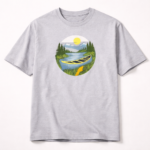 Men's Grey Cotton Nature Printed T-shirt - Image 3