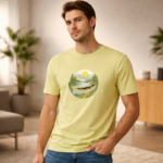 Nature Scene Graphic Light Green T-Shirt