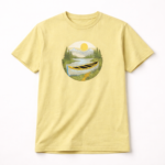 Nature Scene Graphic Light Green T-Shirt - Image 3