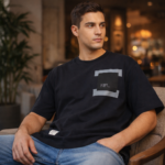 Minimal Pocket Graphic Black T-Shirt - Image 4