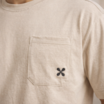 Minimal Pocket Beige Cotton T-Shirt - Image 2