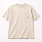 Minimal Pocket Beige Cotton T-Shirt - Image 3