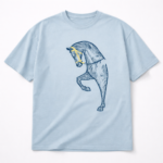 Men's Sky Blue Cotton Horse Graphic T-shirt - Image 3