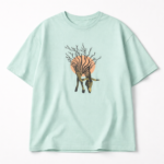 Men's Sea Green Cotton Zebra Graphic T-shirt - Image 3