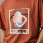 Men's Rust Cotton Escape Printed T-shirt - Image 2