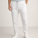Men's White Linen Drawstring Pants