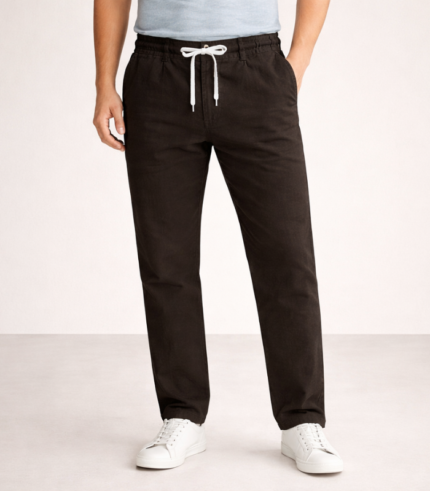 Men’s Premium Linen Pants – Coffee Brown