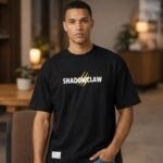 Men's Black Cotton Shadowclaw Printed T-shirt