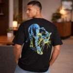Men's Black Cotton Shadowclaw Printed T-shirt - Image 2