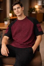 Men's 100% Cotton Raglan Cargo T-Shirt - Image 4