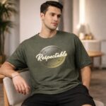 Men's Olive 100% Cotton Printed T-Shirt - Image 4