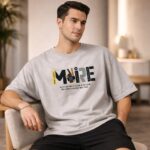Men's Light Grey Cotton MORE Printed T-shirt - Image 4