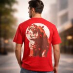 Men's Red Cotton T-shirt - Image 2